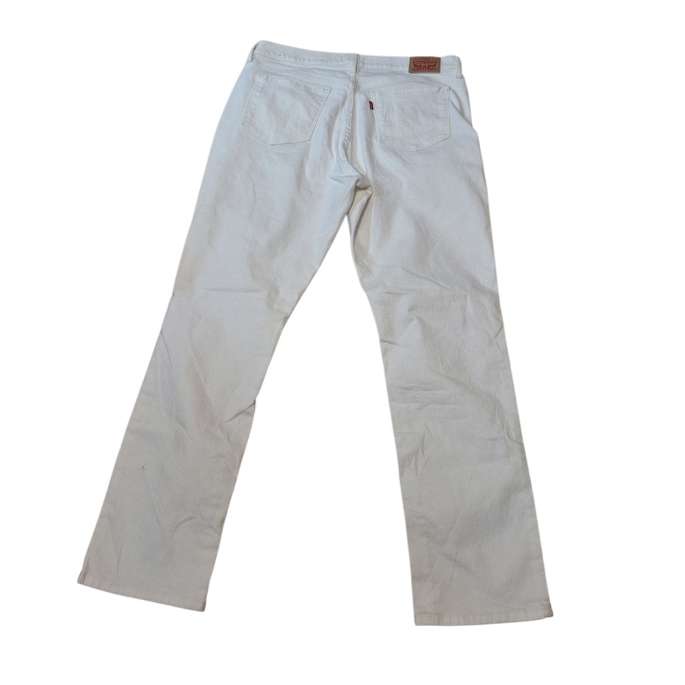 Levi's CLASSIC STRAIGHT WHITE JEANS Ladies 14 Good Stretch Farmhouse pictures